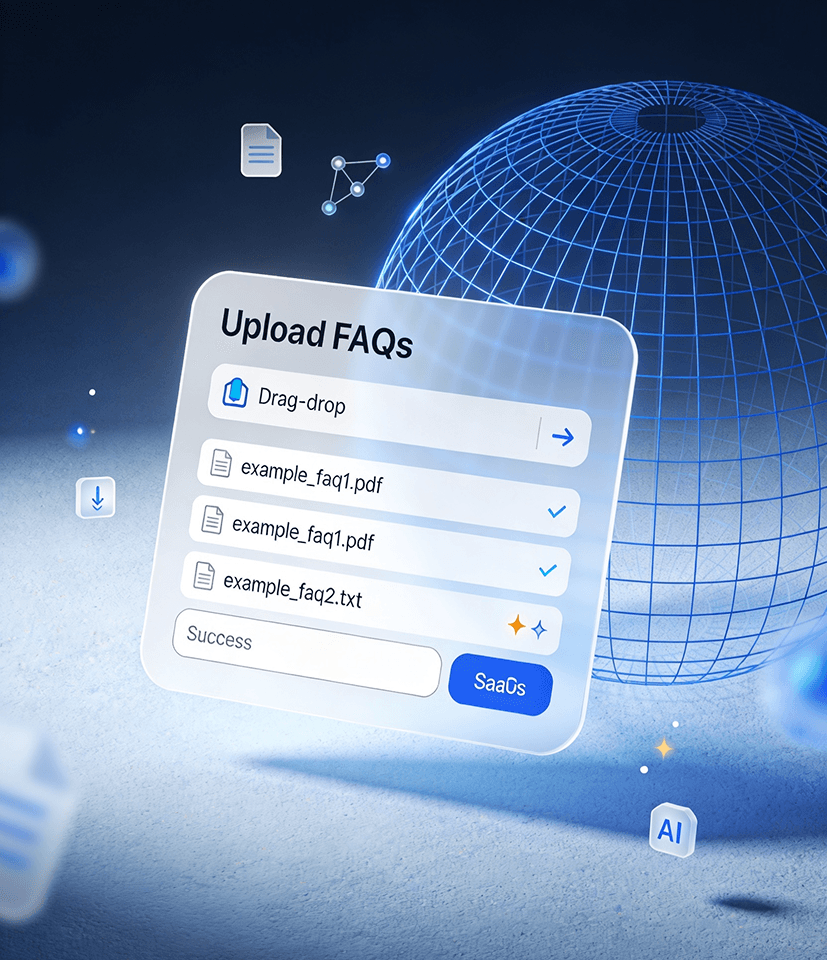 Upload your FAQs and instantly turn knowledge into automated conversations